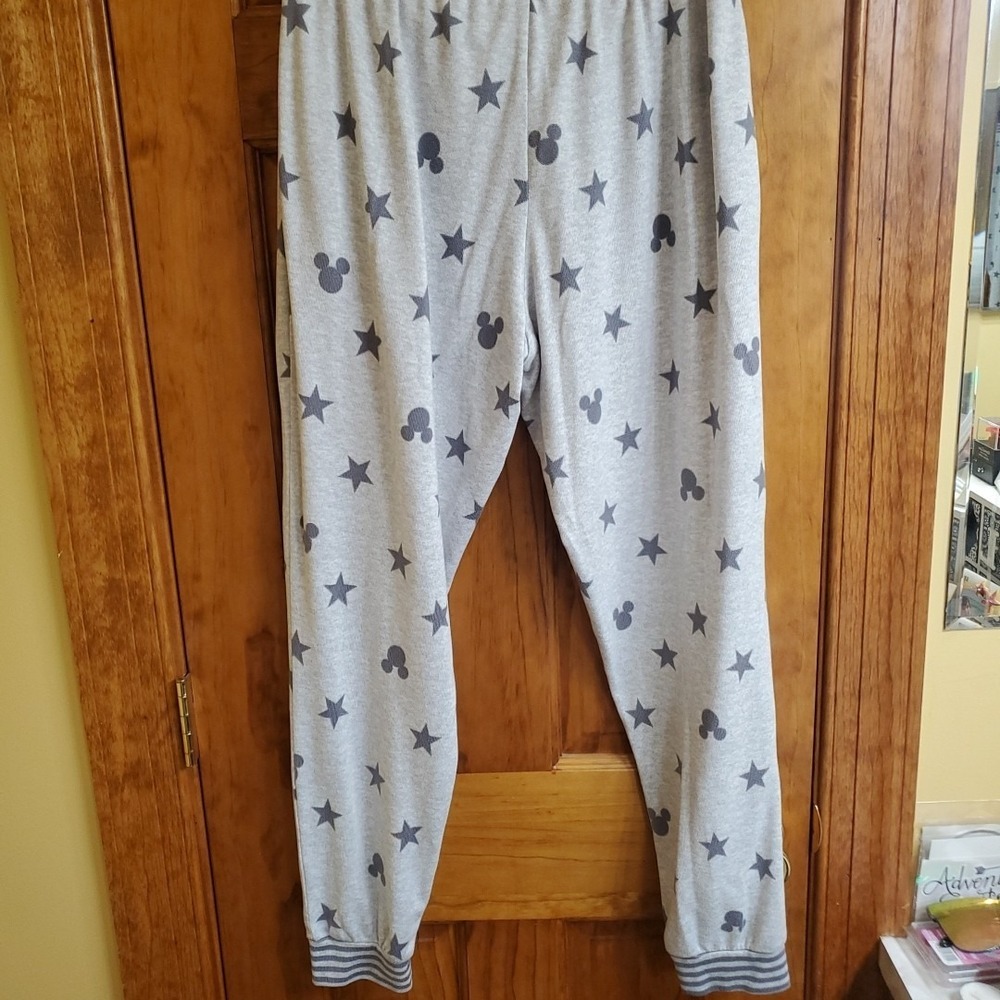 Disney Mickey Mouse Womens Grey 2PC Pajama Set Size M Sleepwear - Picture 14 of 15